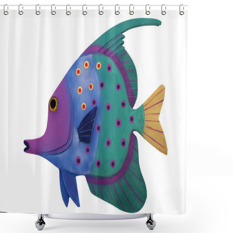 Personality  Tropical Fish Isolated On White Shower Curtains