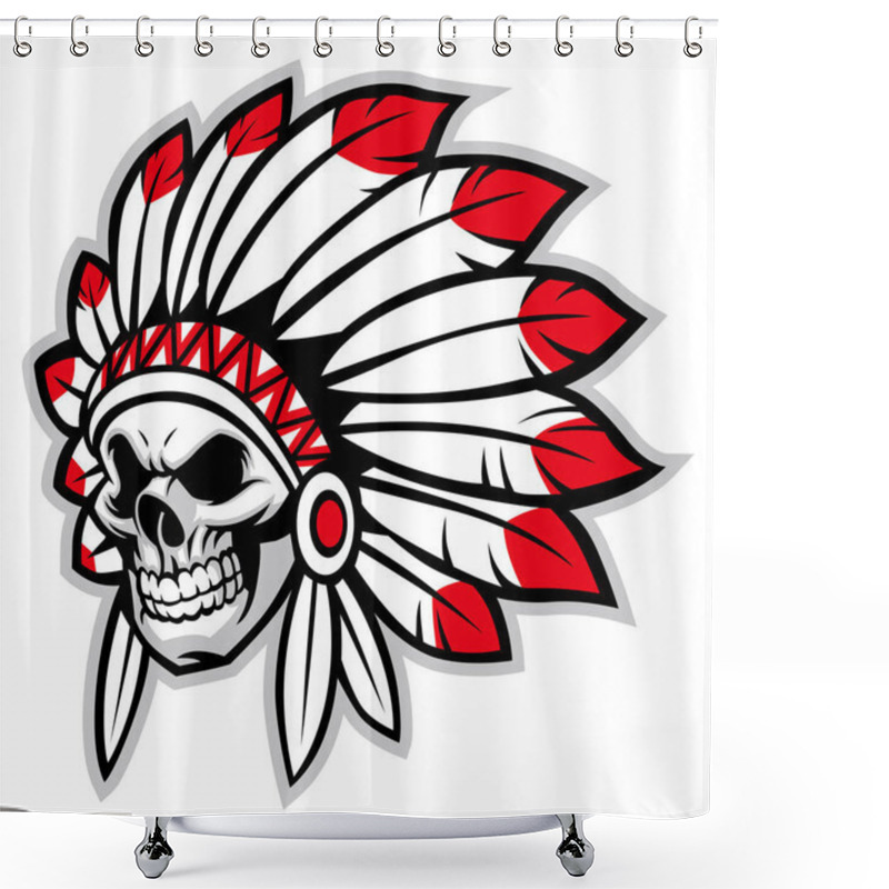 Personality  Indian Skull Chief Mascot Shower Curtains