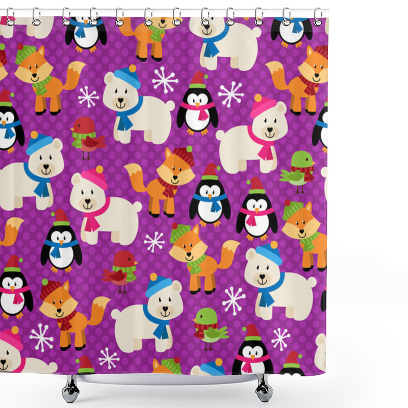 Personality  Vector Seamless Tileable Christmas Themed Patterned Background Shower Curtains