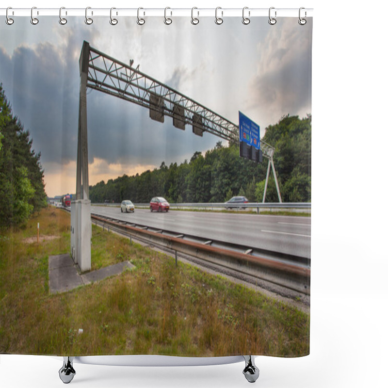 Personality  Traffic Sign Gantry Shower Curtains