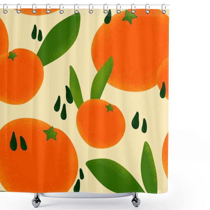 Personality  Tangerine Seamless Oranges Pattern For Fabrics And Textiles And Packaging And Gifts And Cards And Linens And Kids  Shower Curtains