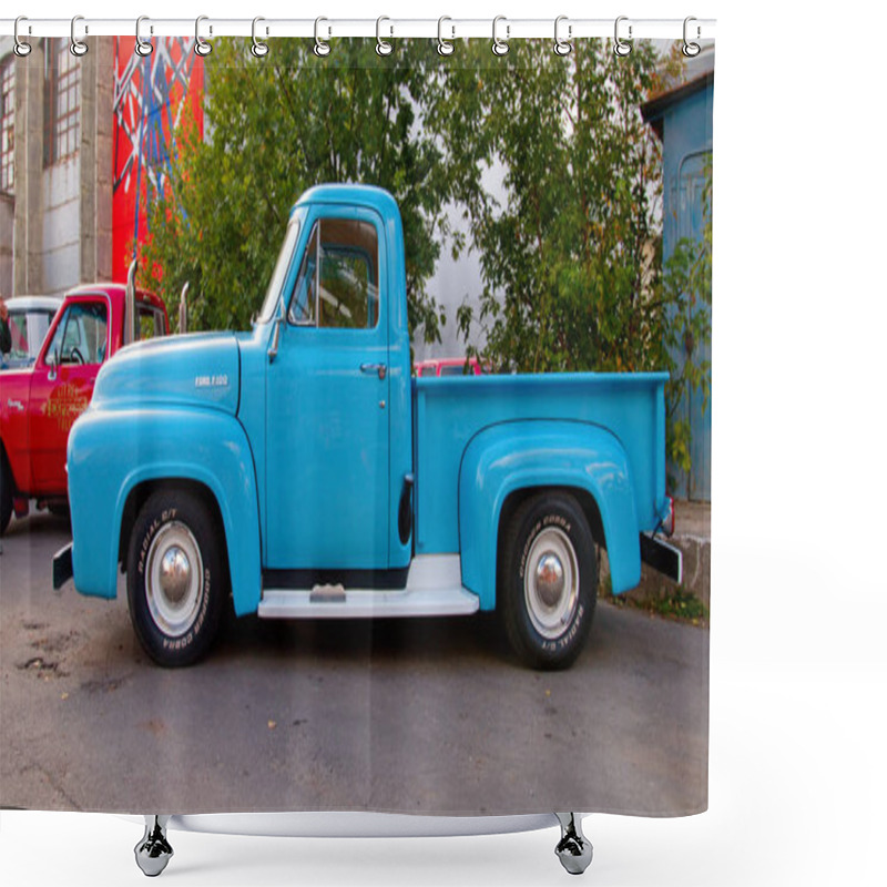 Personality  Classical American Ford F-100 Custom Cab Pickup 1953. Shower Curtains