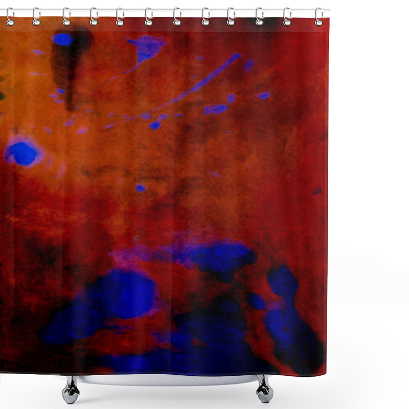 Personality  Abstract Textured Background With Stereo Effects: Red And Blue Patterns On Dark Backdrop Shower Curtains