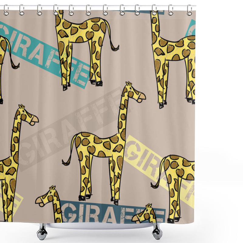 Personality  Giraffe Pattern Shower Curtains