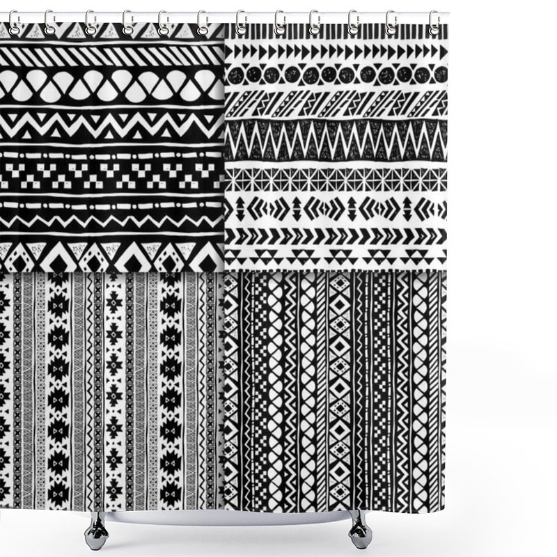 Personality  Seamless Ethnic Pattern Set Shower Curtains