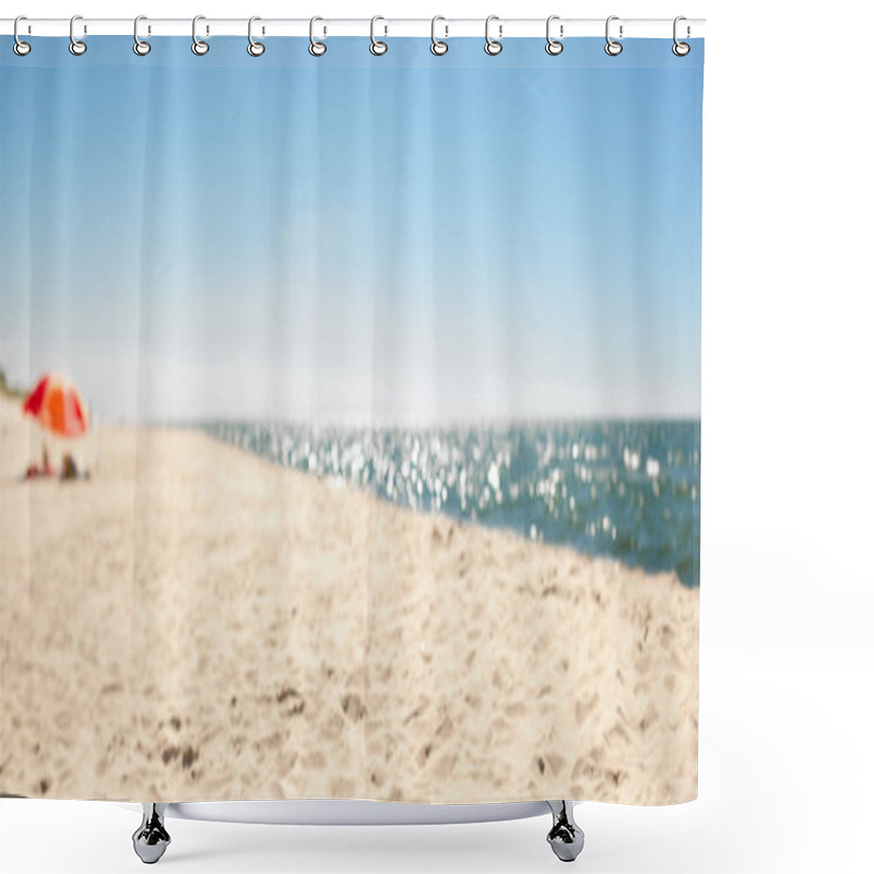 Personality  Panoramic Beach Defocused Abstract Background Blur Shower Curtains