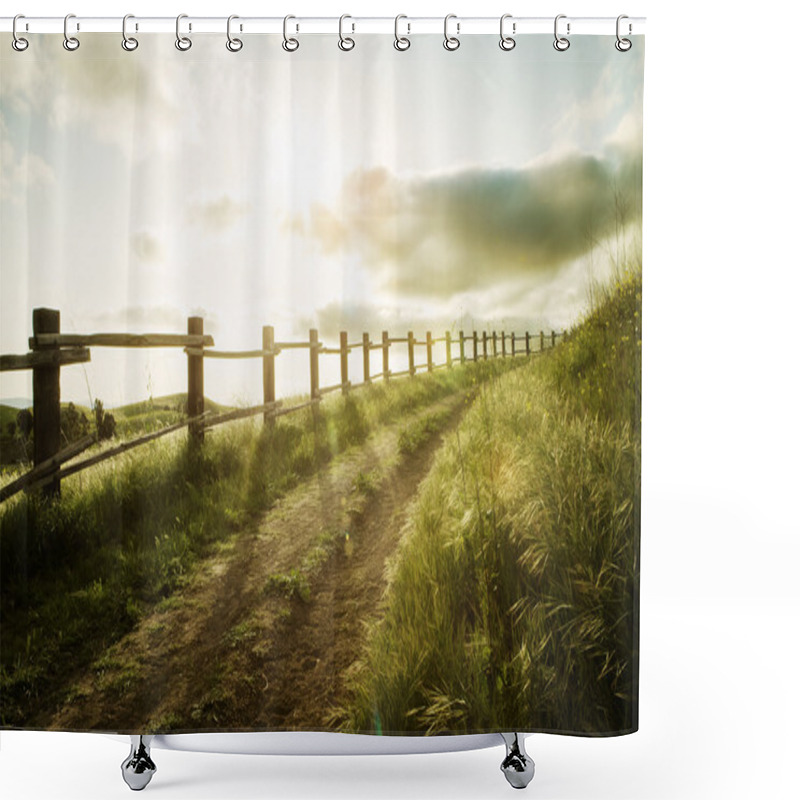 Personality  Sunset Path Shower Curtains