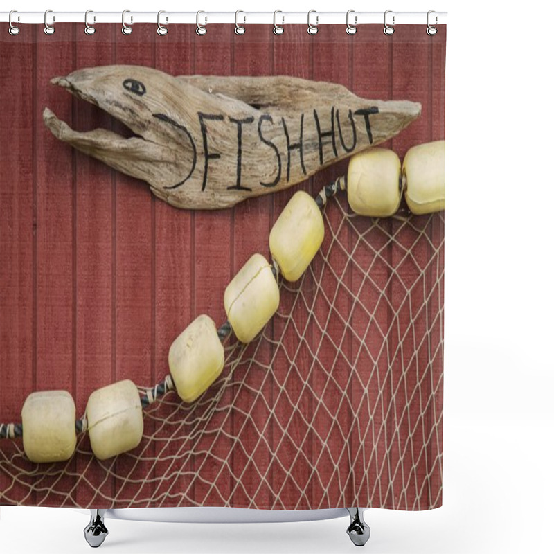 Personality  Sign On House Of Fisherman With Net Shower Curtains