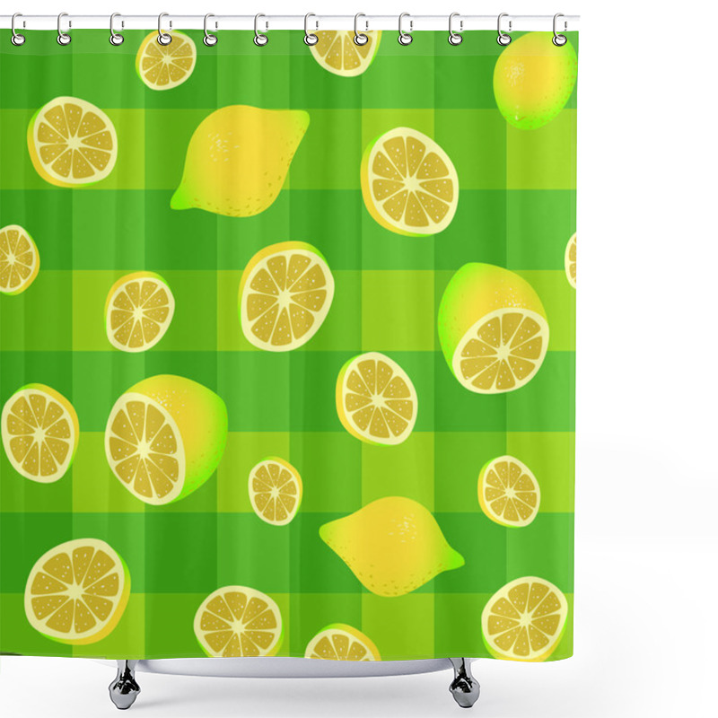 Personality  Lemons Seamless Background Pattern Shower Curtains