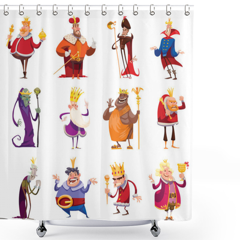 Personality  Set Of Twelve Funny Kings Shower Curtains