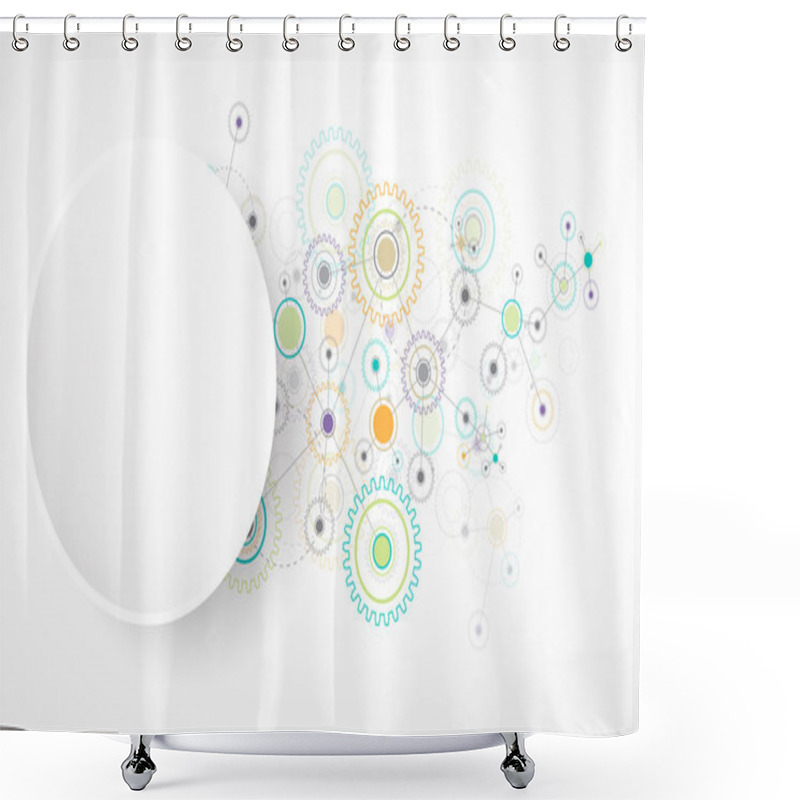 Personality  Abstract Cogwheel Technology Net Background.  Shower Curtains