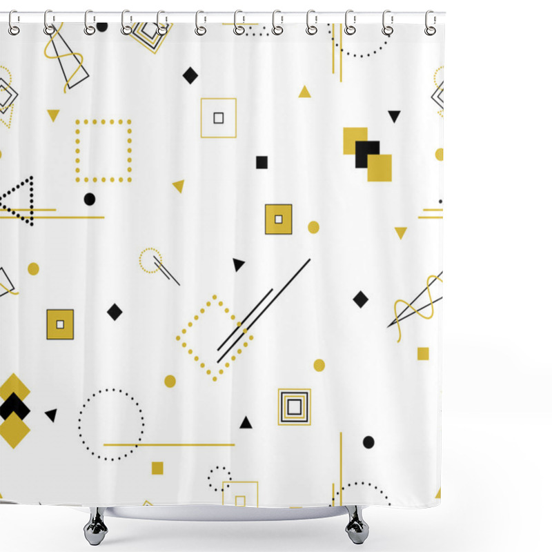 Personality  Vector Geometric Seamless Memphis Pattern. Shower Curtains