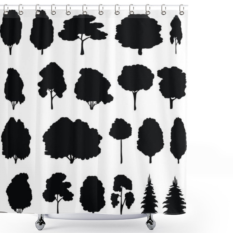 Personality  Trees. Vector Set. Shower Curtains