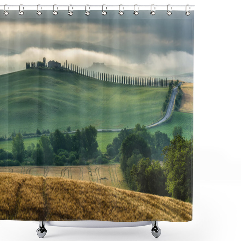 Personality  Incredibly Beautiful Foggy Landscape In The Morning Shower Curtains