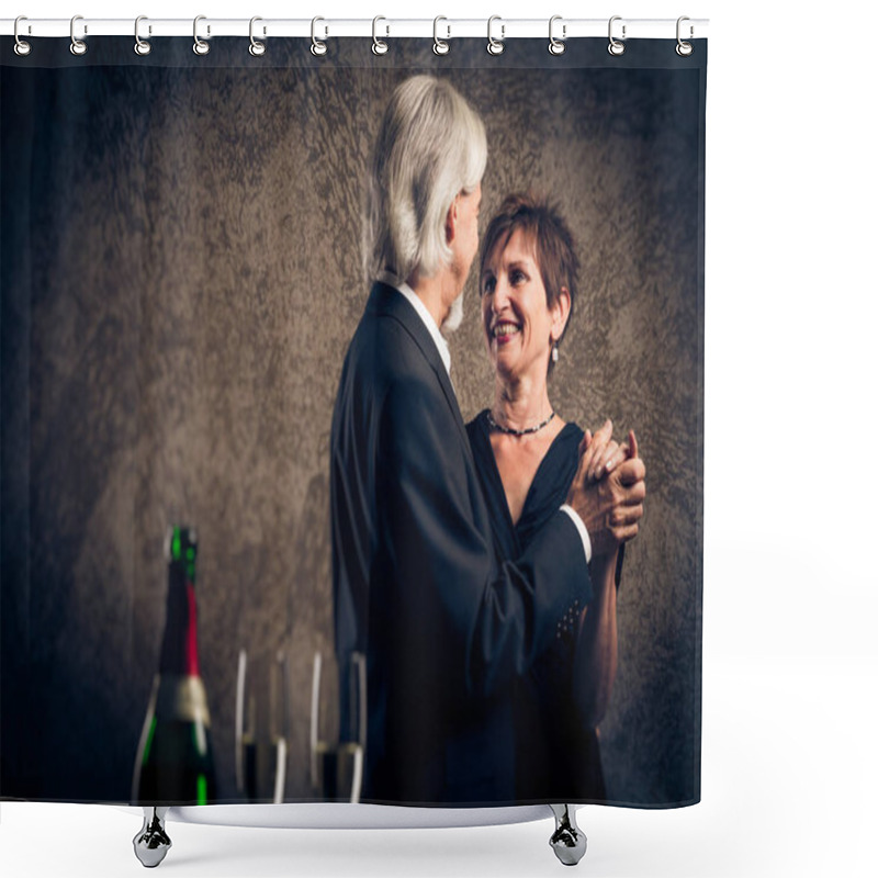 Personality  Senior Married Couple Dancing Shower Curtains