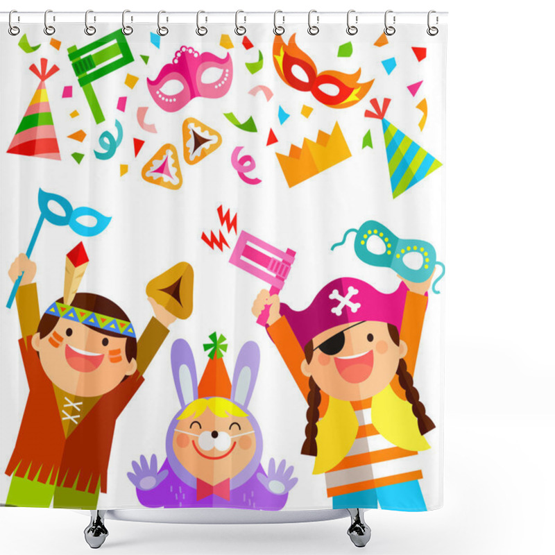 Personality  Purim Elements And Kids Shower Curtains