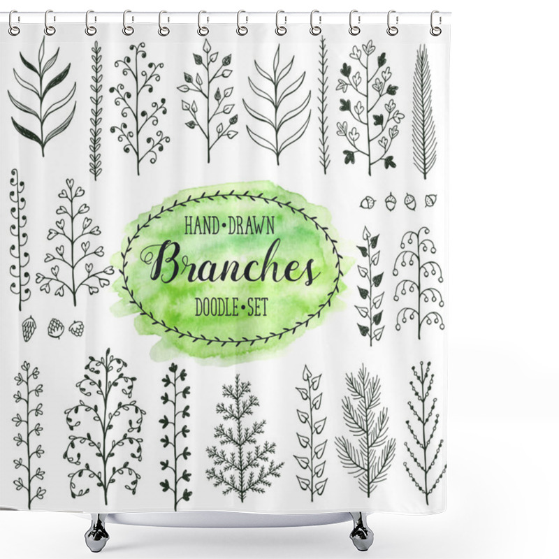 Personality  Hand Drawn Branches Set Shower Curtains