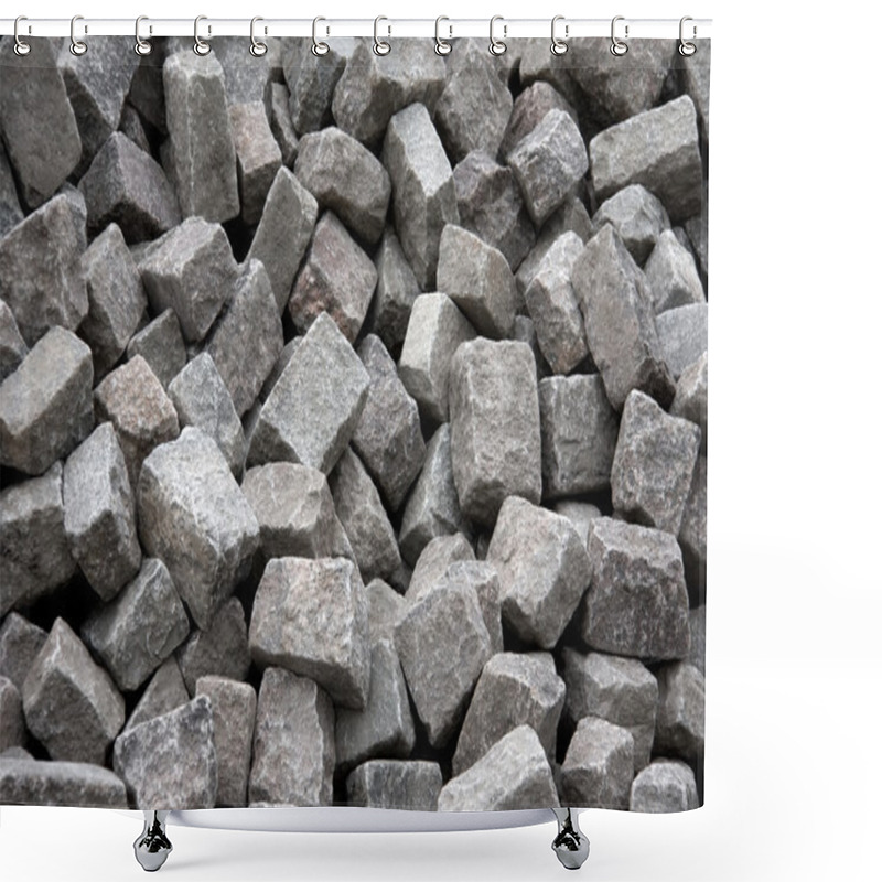 Personality  Heap Of Grey Blocks For Paving Shower Curtains