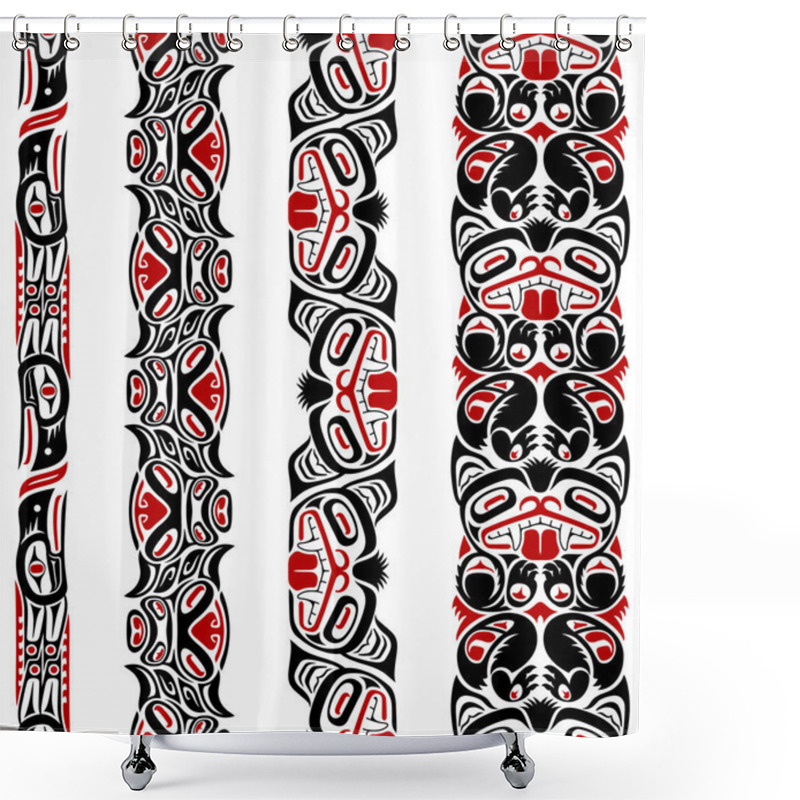 Personality  Haida Style Seamless Pattern Shower Curtains