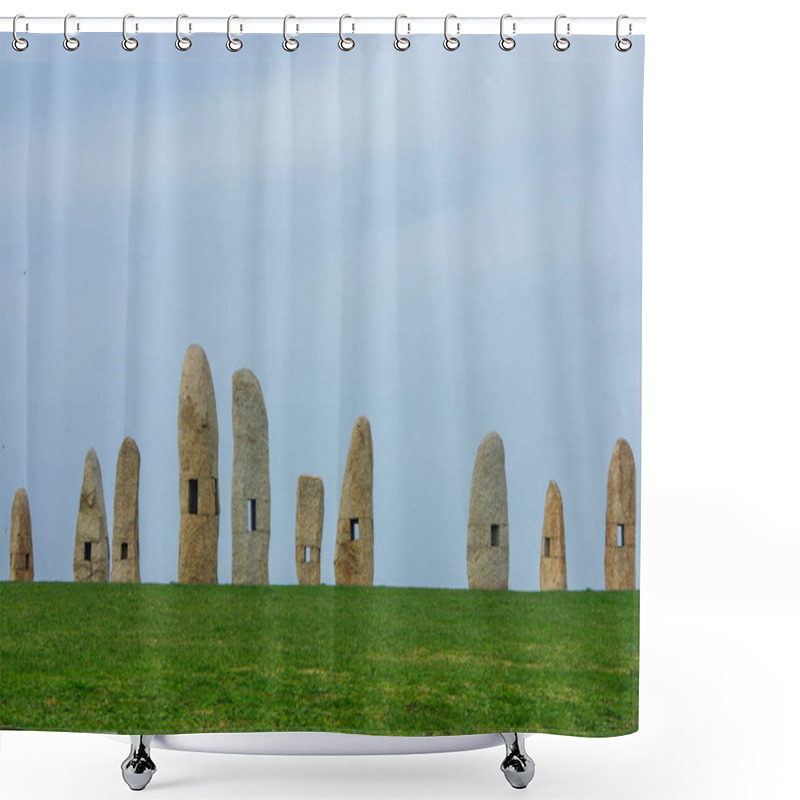 Personality  Dolmens In The Middle Of The Field. Shower Curtains