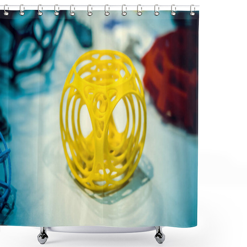 Personality  Abstract Object Printed By 3d Printer Close-up. Shower Curtains