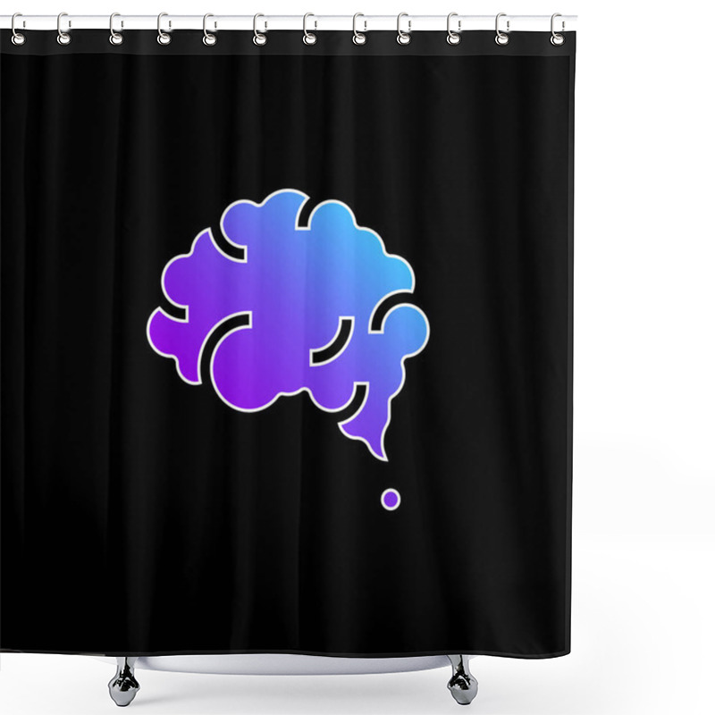 Personality  Brain Blue Gradient Vector Icon Shower Curtains