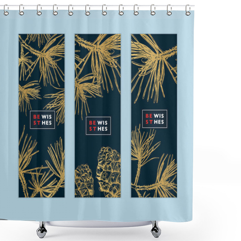 Personality  Christmas And New Year Gift Card Shower Curtains