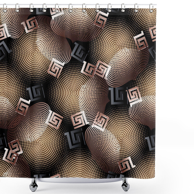 Personality  3d Geometric Vector Seamless Pattern. Modern Abstract Patterned  Shower Curtains