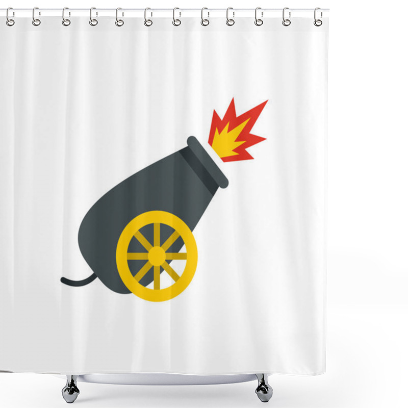 Personality  Cannon In The Circus Icon, Flat Style Shower Curtains