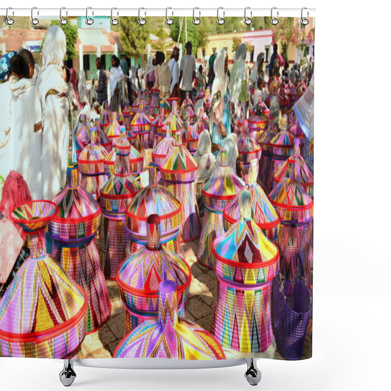 Personality  ETHIOPIA,AXUM, Weekly Basket Market Shower Curtains