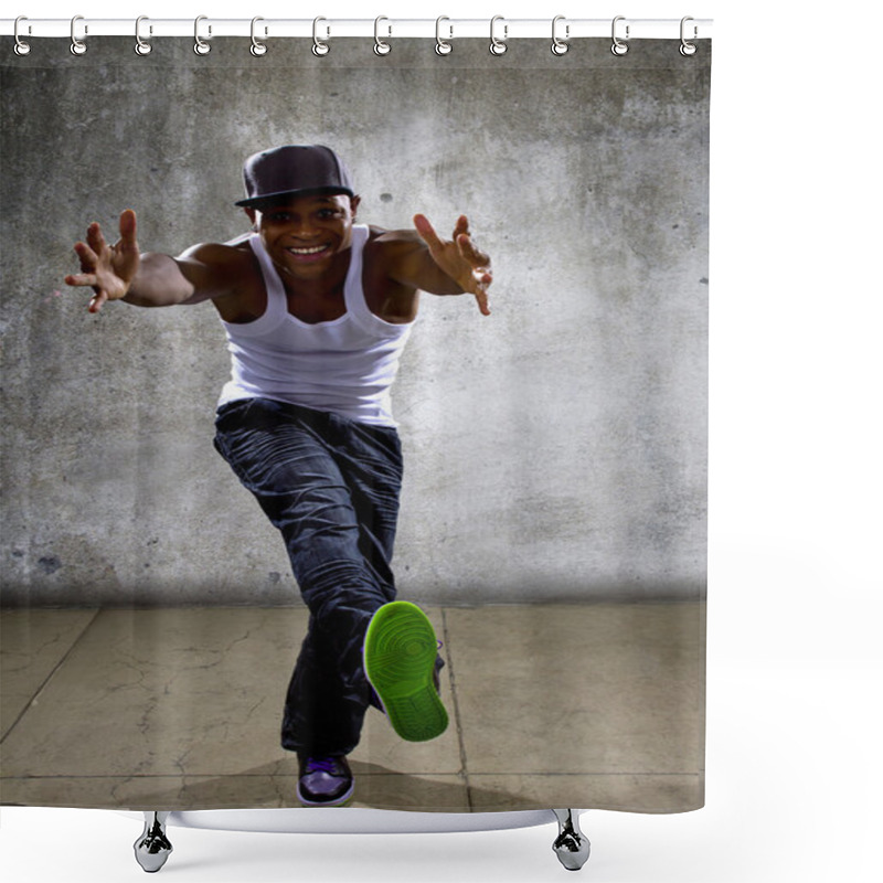 Personality  Man Posing Hip Hop Dance Shower Curtains