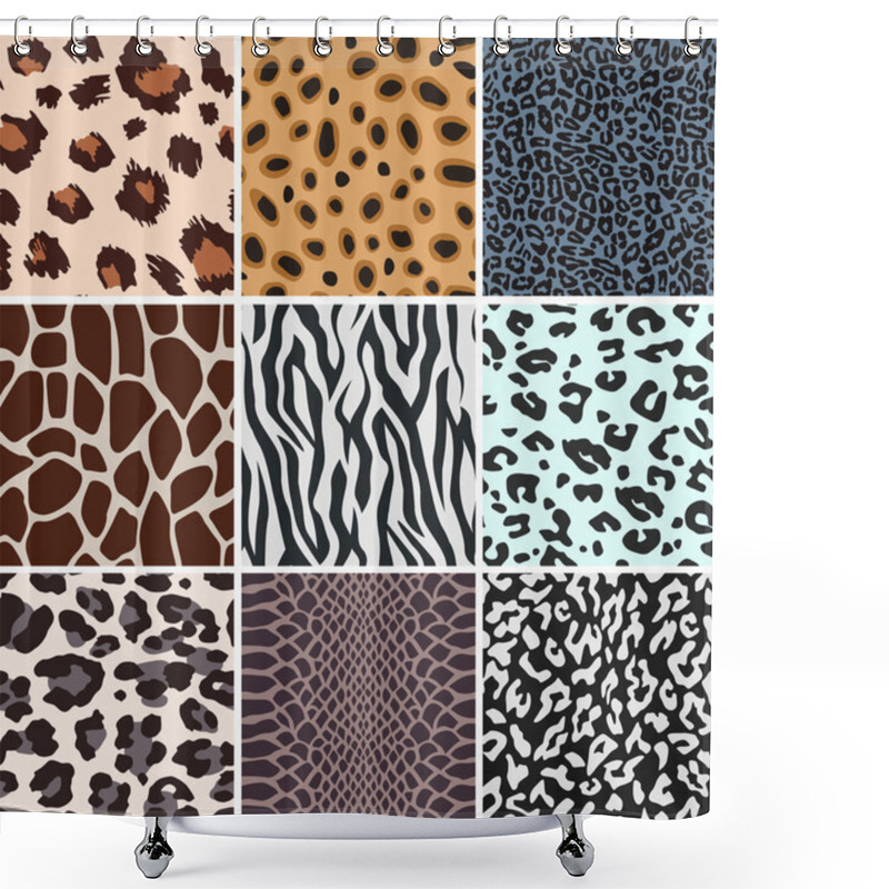 Personality  Seamless Animal Skin Watch Shower Curtains