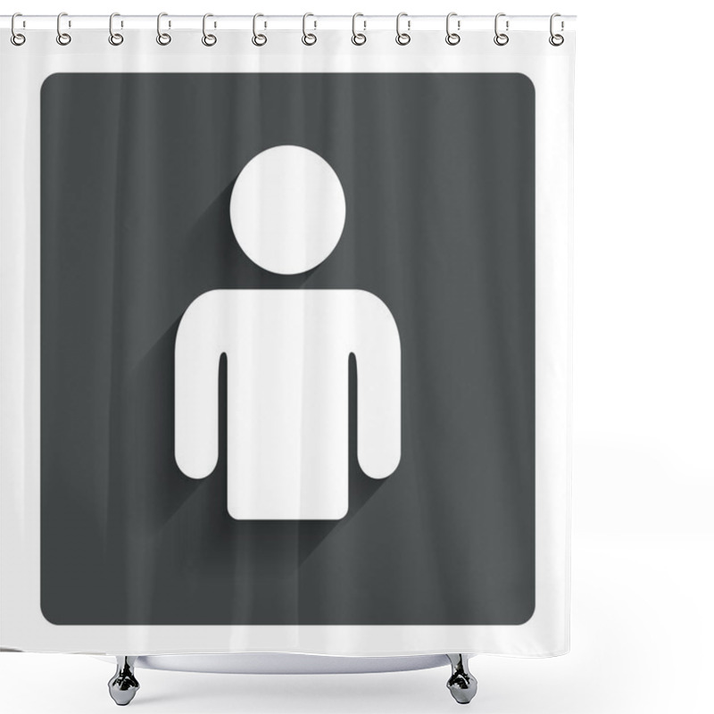 Personality  User Sign Icon. Person Symbol. Shower Curtains