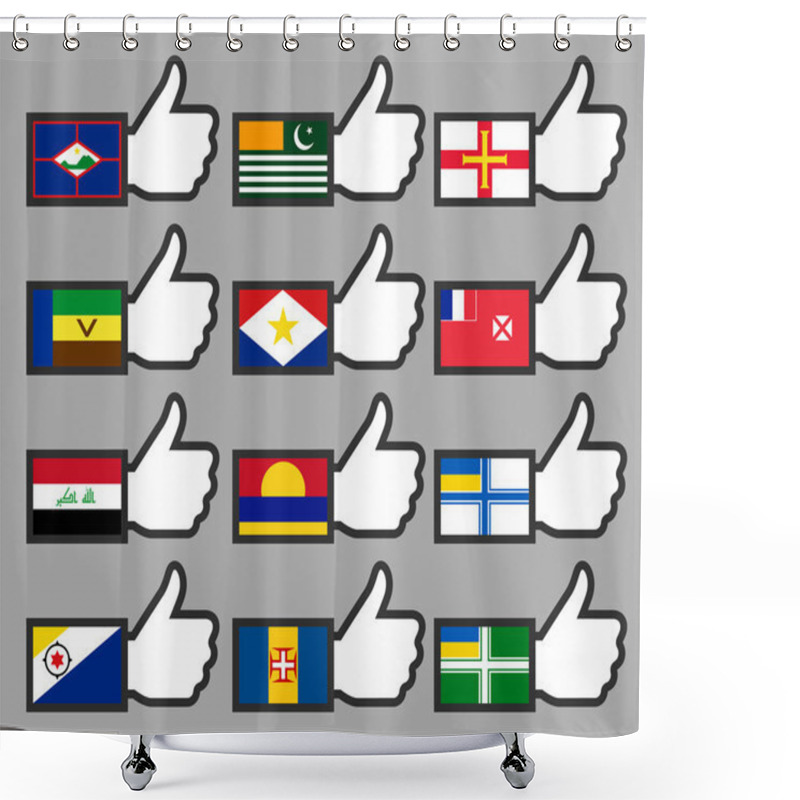 Personality  Flags In The Thumbs Up-13 Shower Curtains