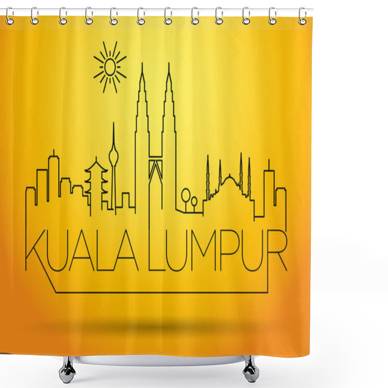 Personality  Kuala Lumpur City Line Silhouette Shower Curtains