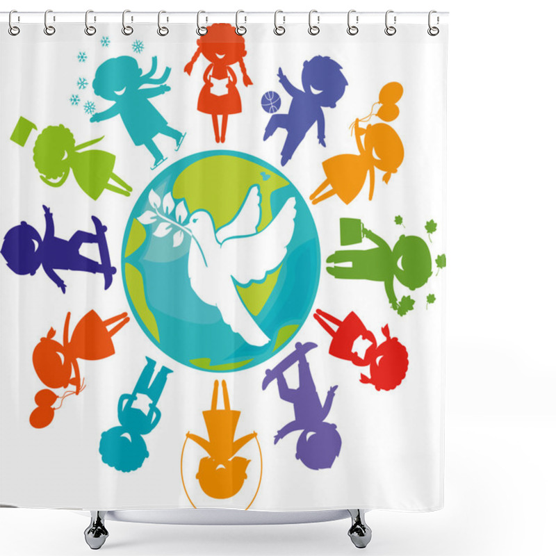 Personality  Dove_children_world Shower Curtains