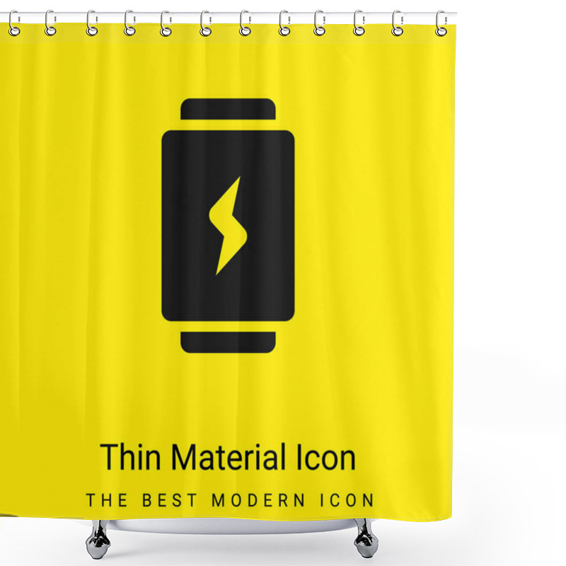 Personality  Battery Minimal Bright Yellow Material Icon Shower Curtains