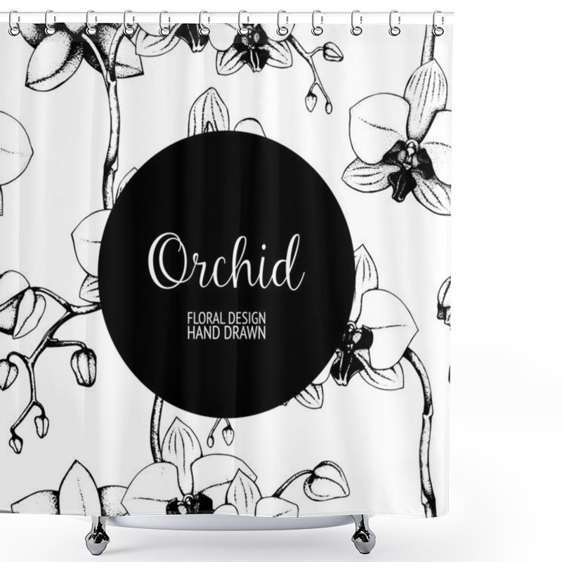 Personality  Pattern With Orchid Flowers Shower Curtains