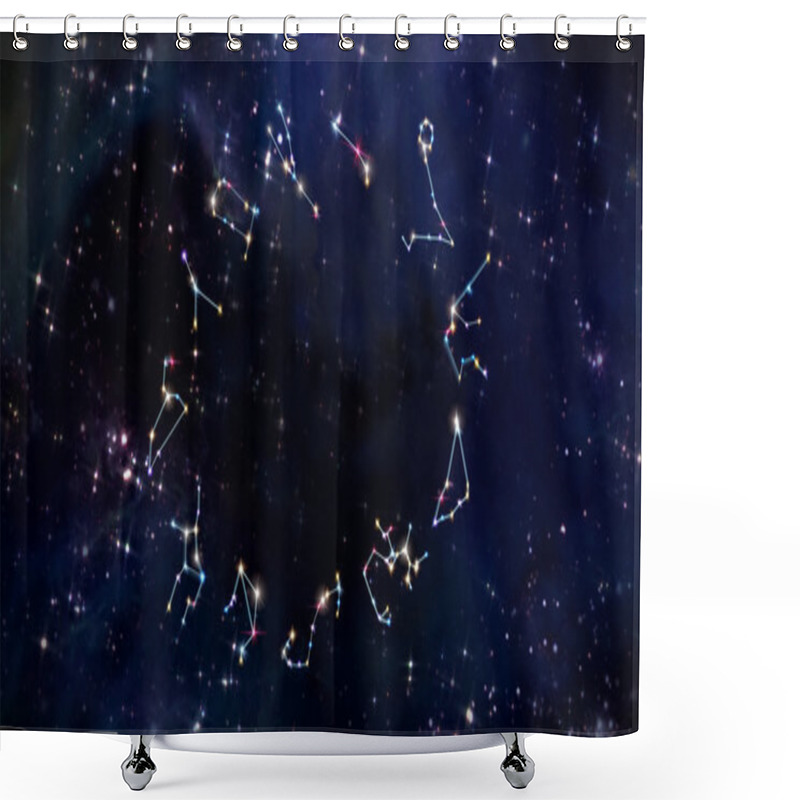 Personality  Zodiac Signs In Space Shower Curtains