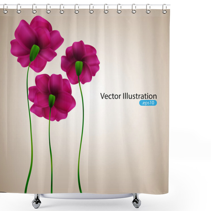 Personality  Vector Background With Pink Flowers. Shower Curtains