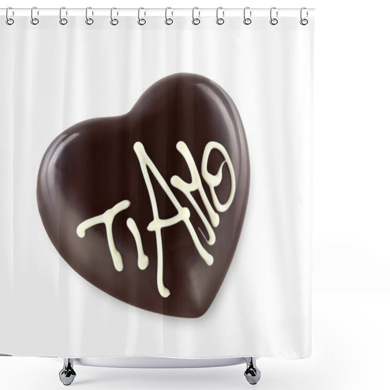 Personality  Chocolate Heart With TI AMO Shower Curtains