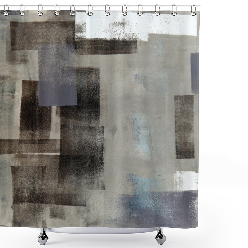 Personality  Brown And Grey Abstract Art Painting Shower Curtains