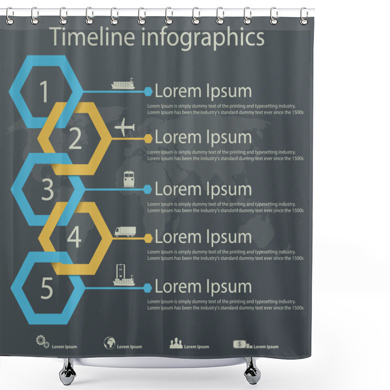 Personality  Timeline Inphographic Shower Curtains