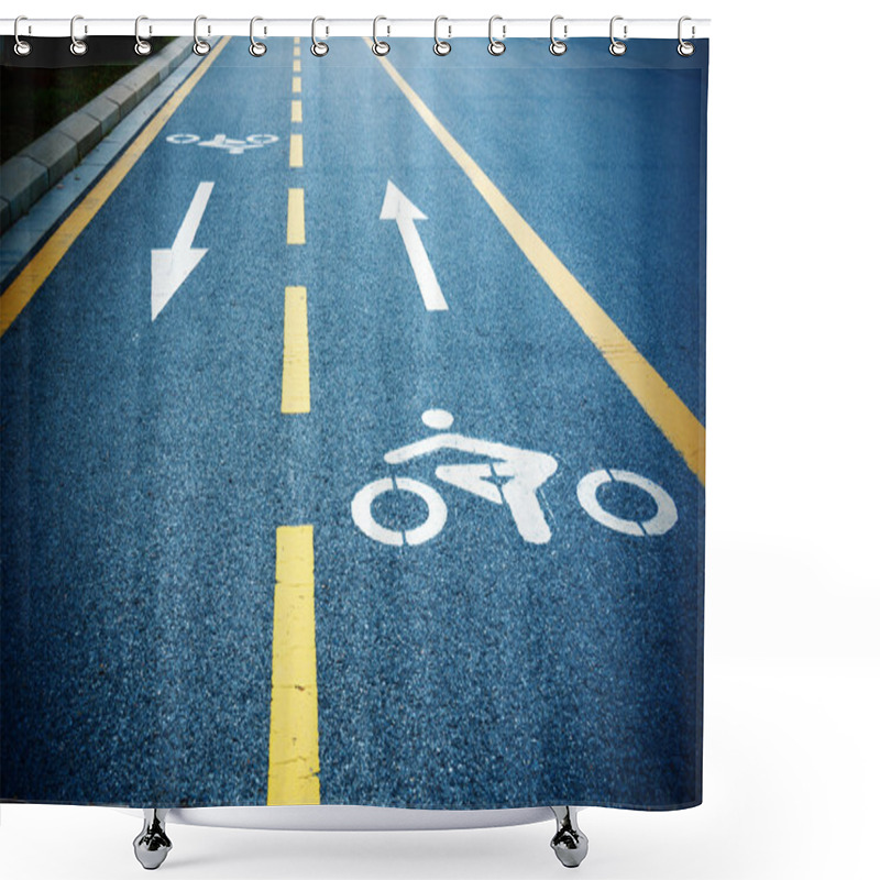 Personality  Bicycle Path Shower Curtains