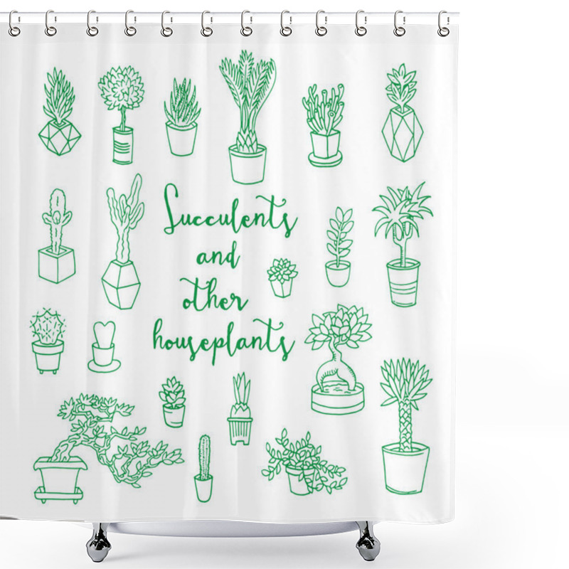 Personality  Succulents And Other Houseplants Shower Curtains