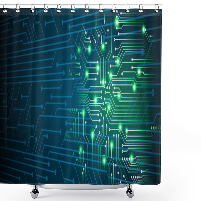 Personality  Cyber Circuit Future Technology Concept Background Shower Curtains