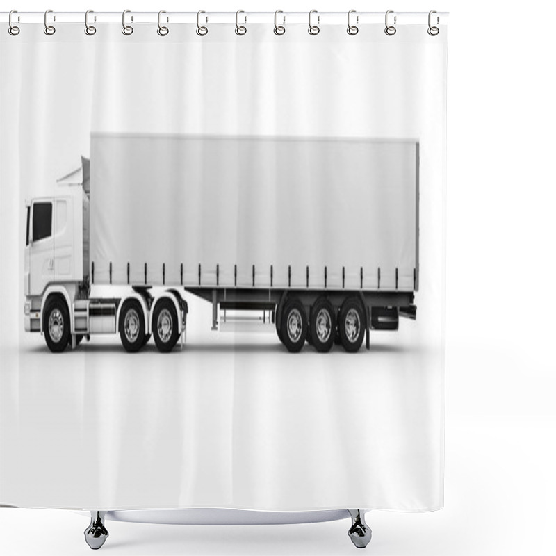 Personality  White Truck Shower Curtains