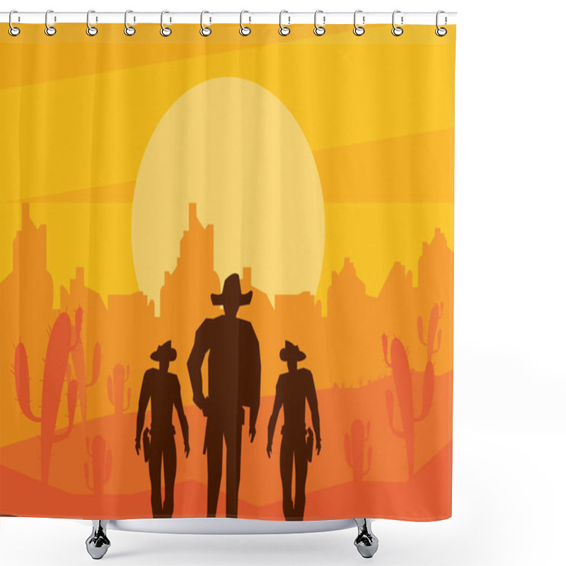 Personality  Cowboys In The Desert Shower Curtains