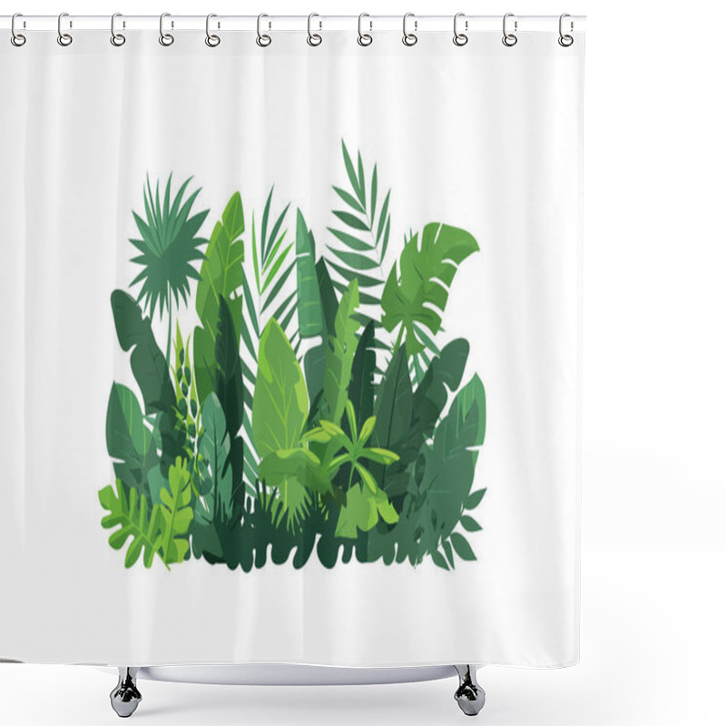 Personality  Lush Tropical Greenery. Vector Illustration Design. Shower Curtains