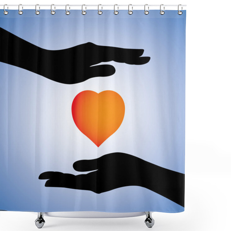 Personality  Concept Illustration Of Protection Of Heart From Disease & Illne Shower Curtains